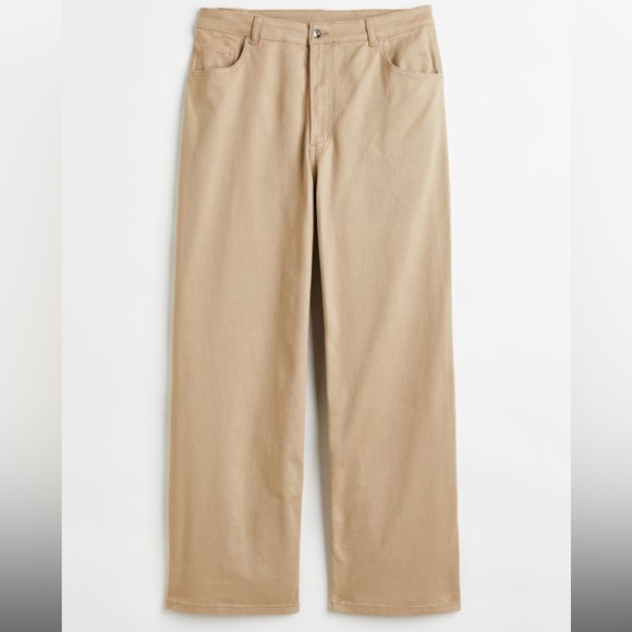 H&M Blue Twill High Waist Wide Leg Pants Size 14 - Picture 4 of 9